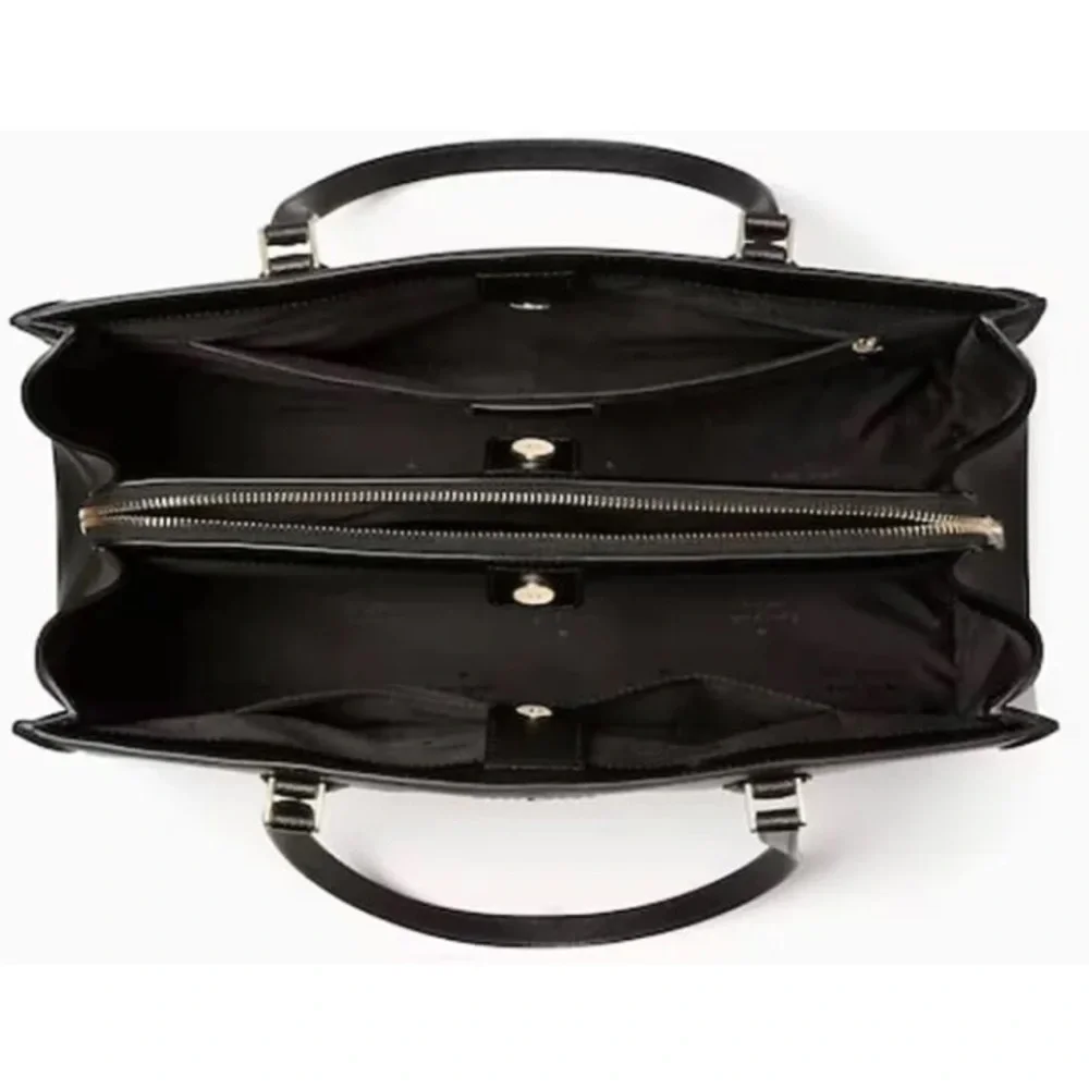 Kate Spade Madison Saffiano East West Leather Laptop Tote Black Leather - Picture 4 of 5